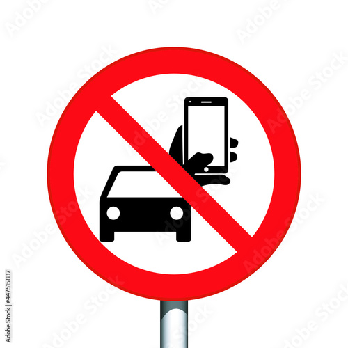 don't use mobile phone while driving vector design on white background