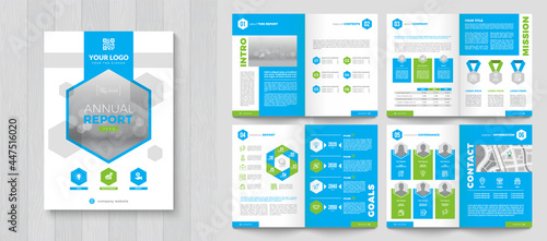 Corporate Annual Report with a cover. Brochure, Folder, Presentation, Leaflet. A4 format.