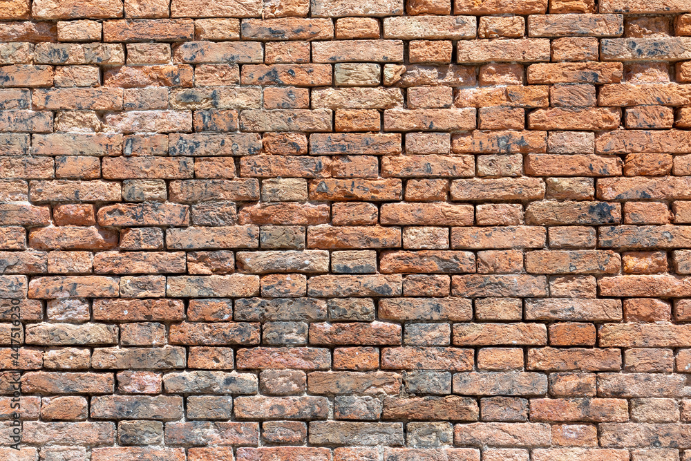 old historic red brick wall