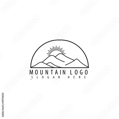 mountain view logo design vector, nature element logo design template