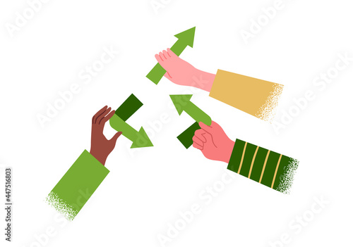 Upcycling arrow symbol diverse people team