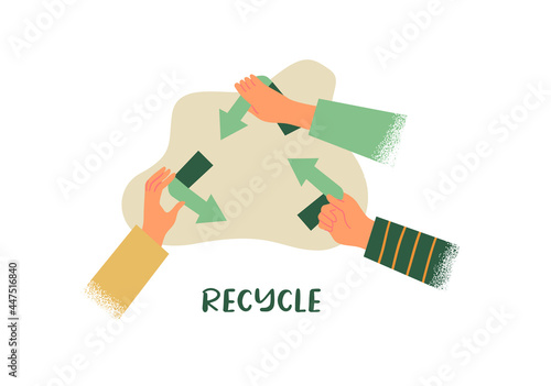 Recycle arrow symbol people team concept isolated