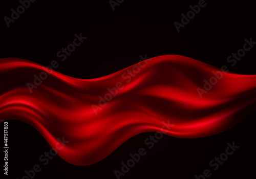 Abstract vector background luxury red cloth or liquid wave