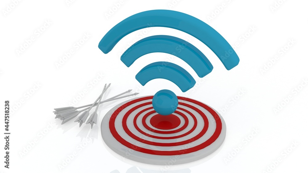 3d illustration target wifi arrow concept
3d illustration target wifi arrow concept