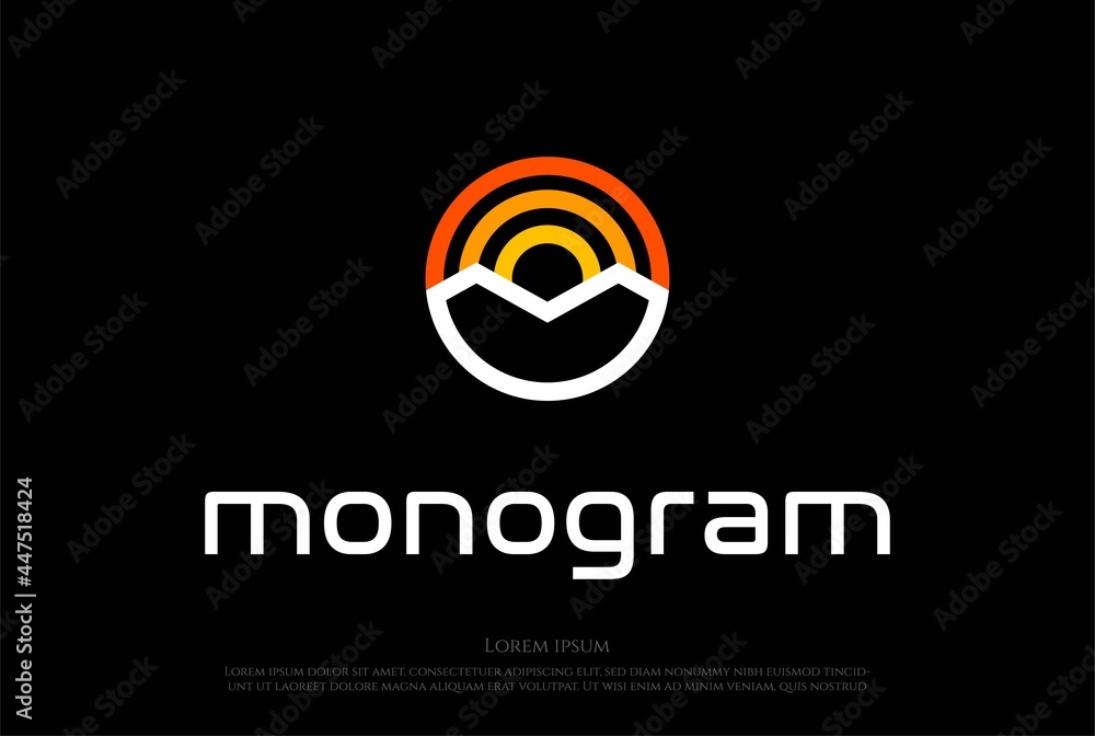 Simple Minimalist Circular Letter M Monogram Logo Design Vector Simple Minimalist Circular Letter M Monogram Logo Design Vector