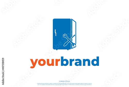 Modern Fridges Refrigerator Service Warranty Logo Design Vector
