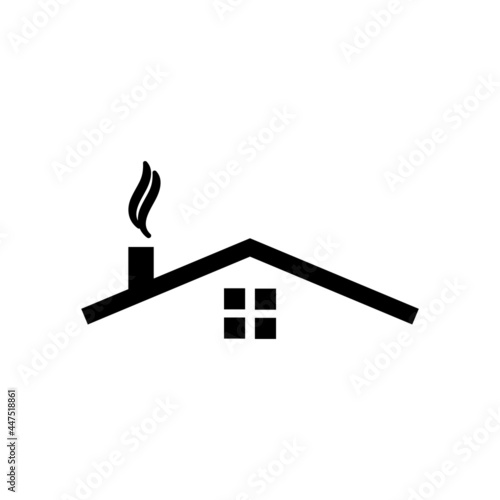 House with chimney icon design illustration