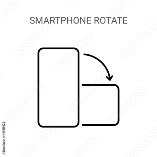 Rotate phone vector icon. Flip screen mobile phone device orientation symbol