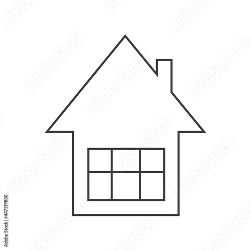 Silhouette of a house, a simple outline vector icon isolated on a white background