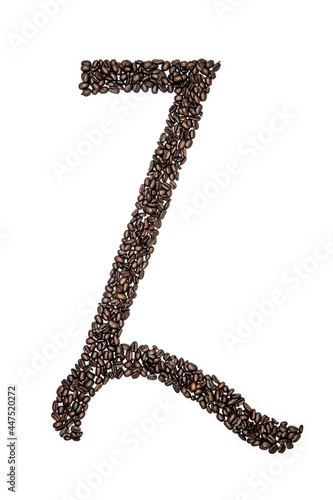 The Letter Z made from Coffee Beans
