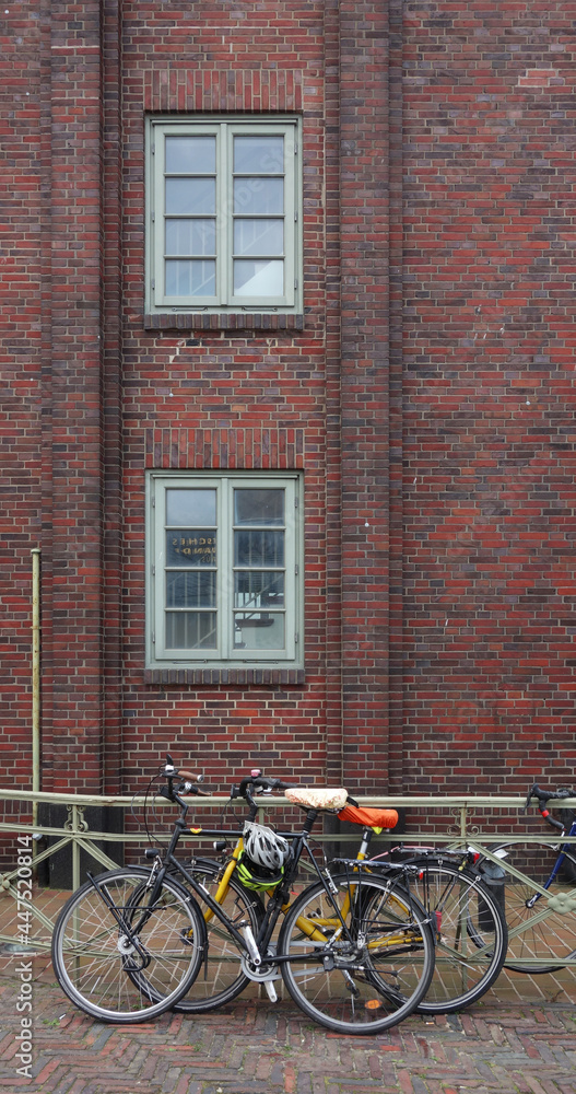 bicycle in front of a brick house, Bremerhaven, Germany