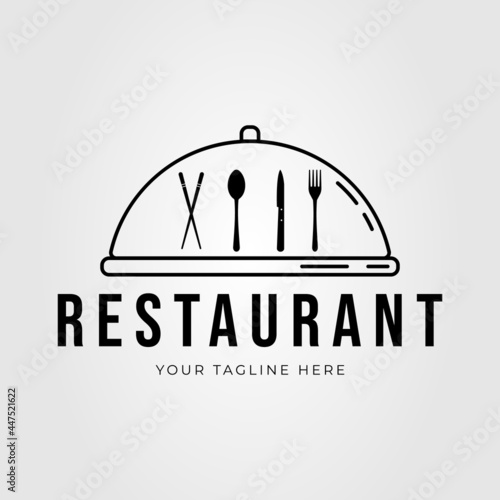 serve hood restaurant or cutlery logo vector illustration design