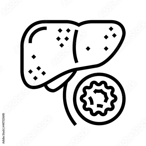 hepatitis B line icon vector. hepatitis B sign. isolated contour symbol black illustration