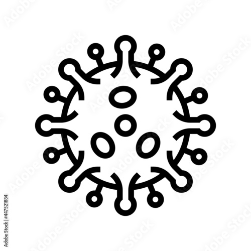 antibodies attacking virus line icon vector. antibodies attacking virus sign. isolated contour symbol black illustration