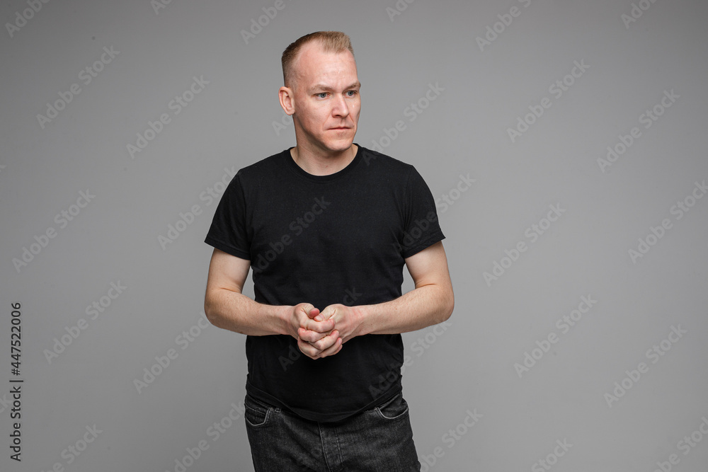 Serious man in black. Serious man in black.