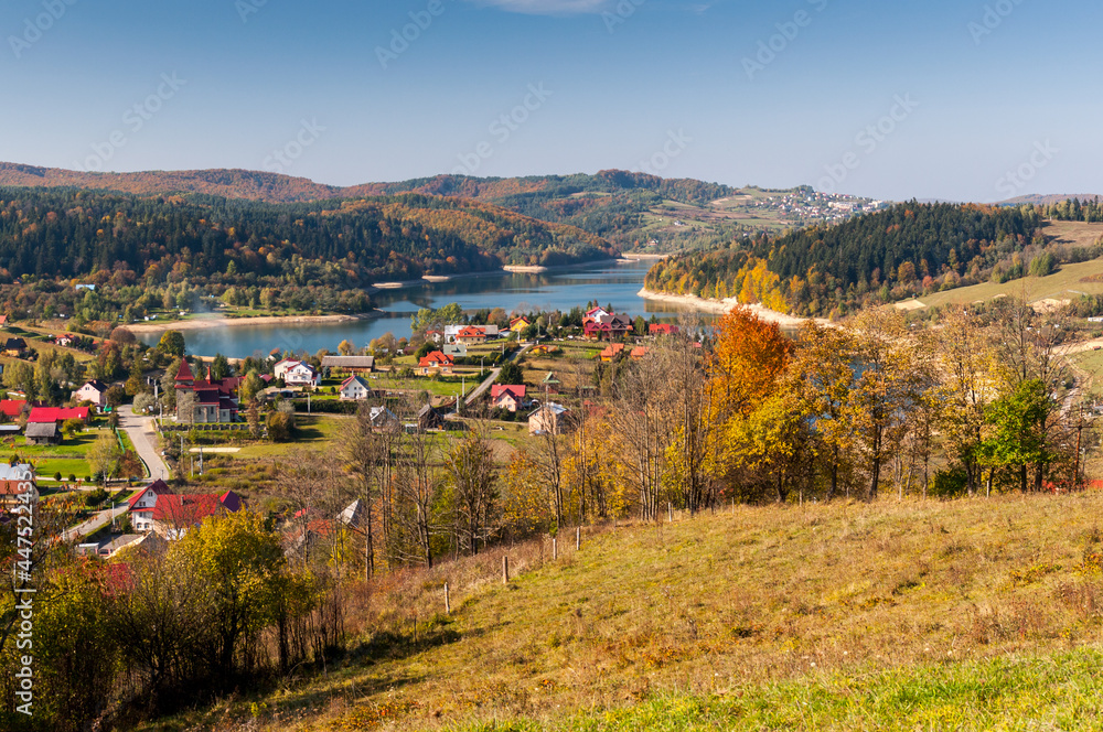 View from the village of Zawóz, Lake Solińskie, Polanczyk, Solina / Widok ze wsi Zawóz Jezioro Solińskie, Polanczyk, Solina,