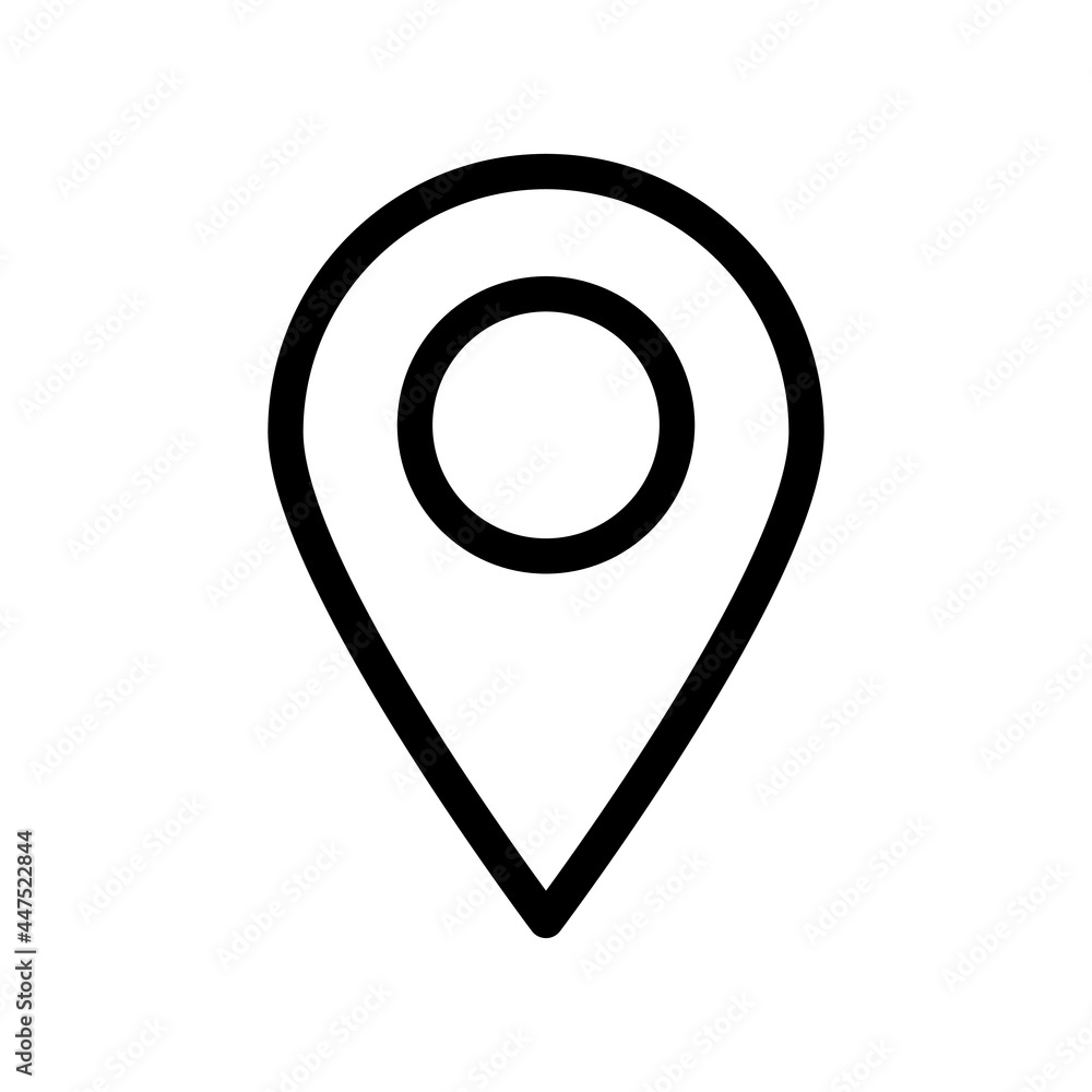 Location icon vector Eps10. Thin line pin point sign, location icon on white background. Location icon vector Eps10. Thin line pin point sign, location icon on white background.