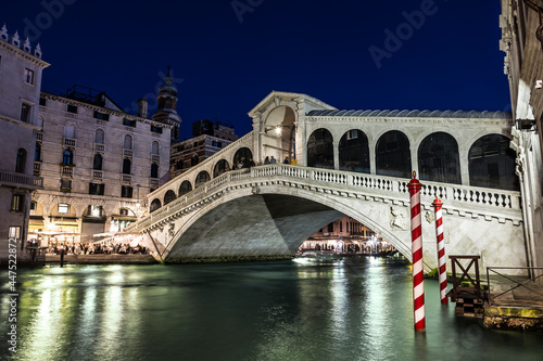 Night Venice. Rialto Bridge. Italy