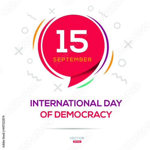 Creative design for (International Day of Democracy), 15 September, Vector illustration.