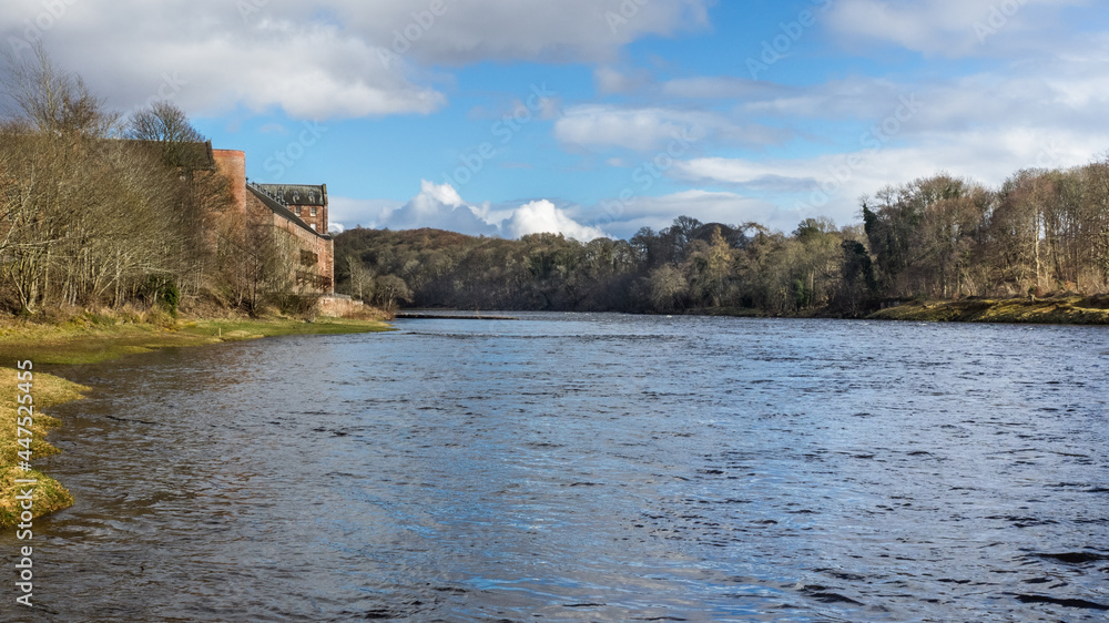 River Tay at Stanley Mills in Perthshire, Scotland an area of the river well known for salmon fishing