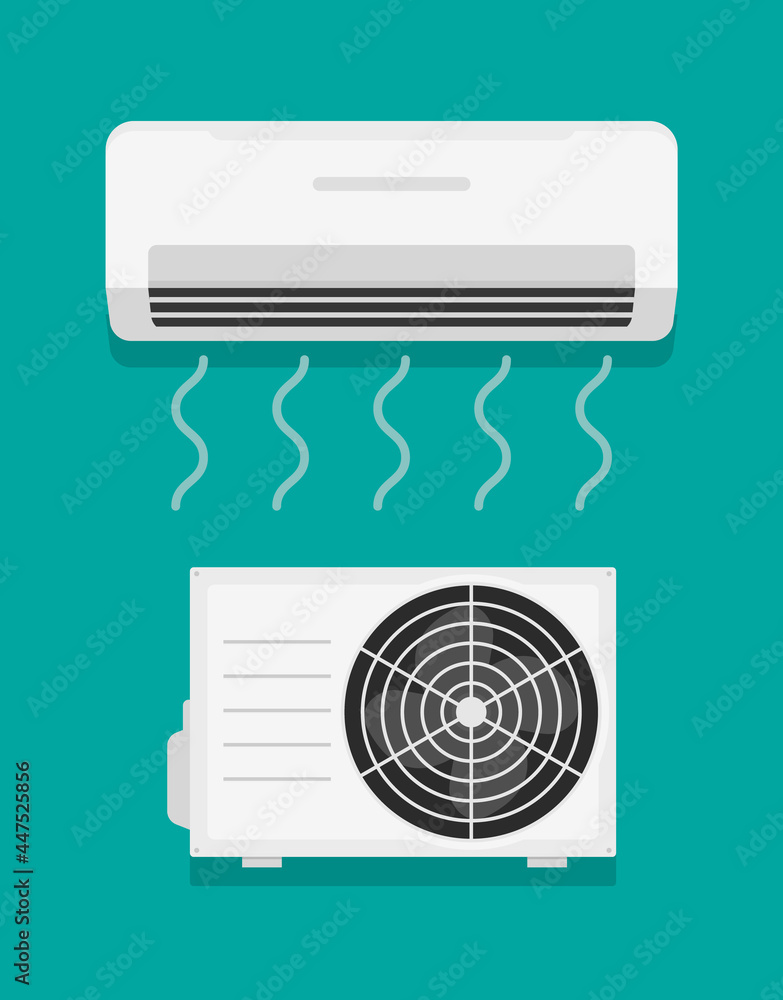 Air flow condition cool background. Air conditioner vent heat flat