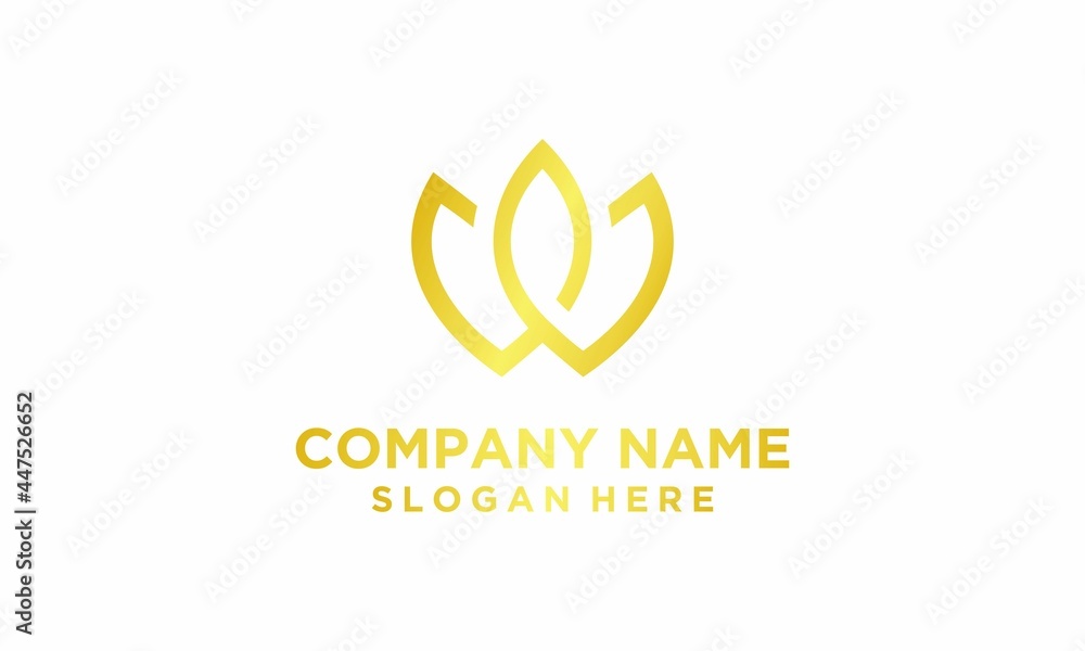 Logo initial W Cosmetics & Beauty Logo initial W Cosmetics & Beauty