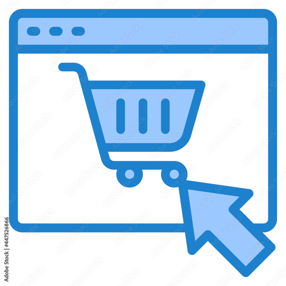 shopping blue style icon shopping blue style icon