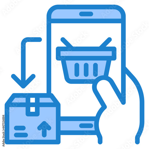 shopping blue style icon