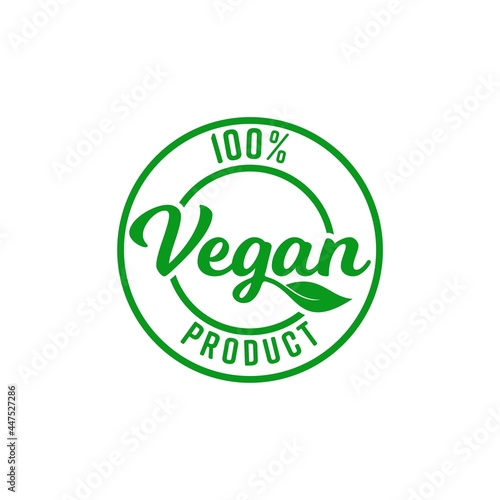 Vegan Food Vector Lettering Stamp Illustration.