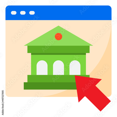 bank flat style icon