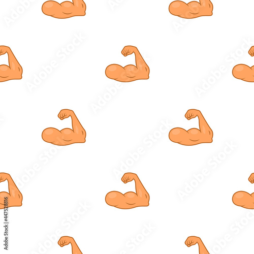 Arm emoji gym muscle exercise sport seamless background