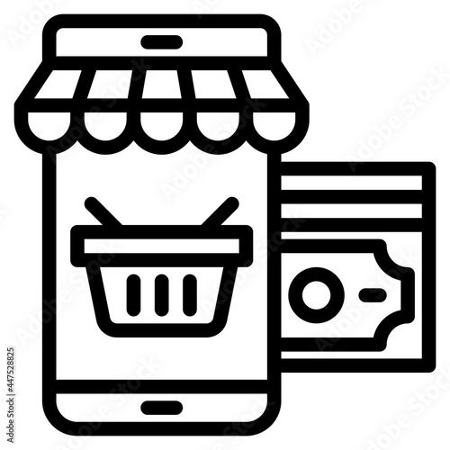 shopping outline style icon