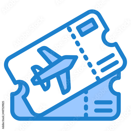 ticket blue style icon