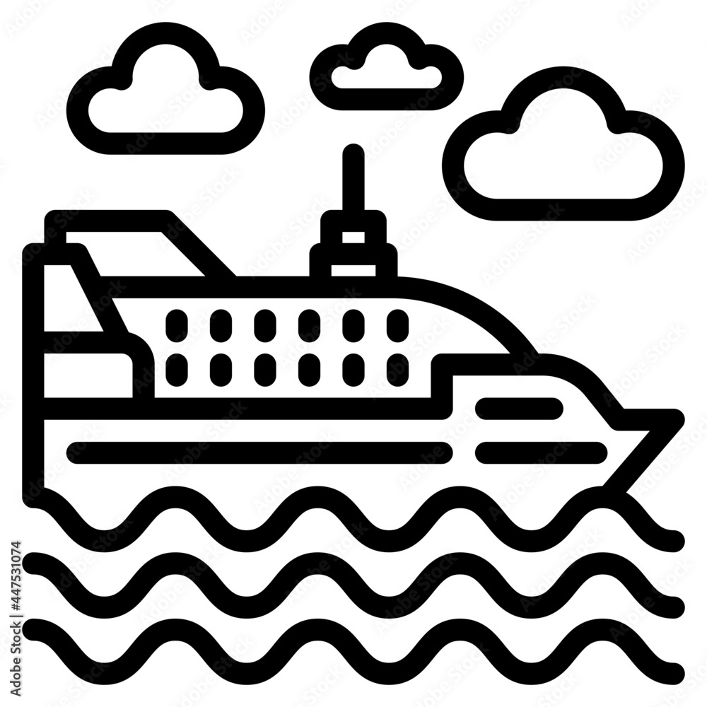 Obraz premium ship outline style icon