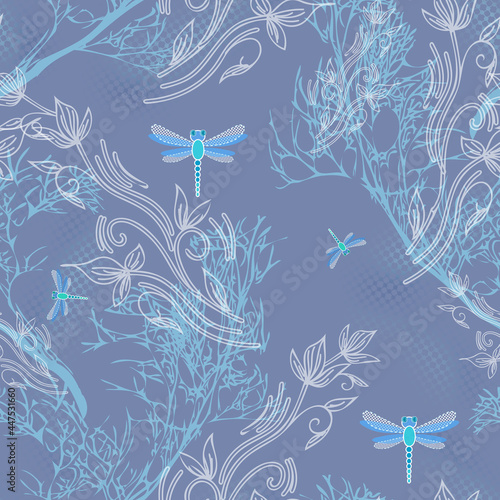 Dragonflies Seamless Pattern