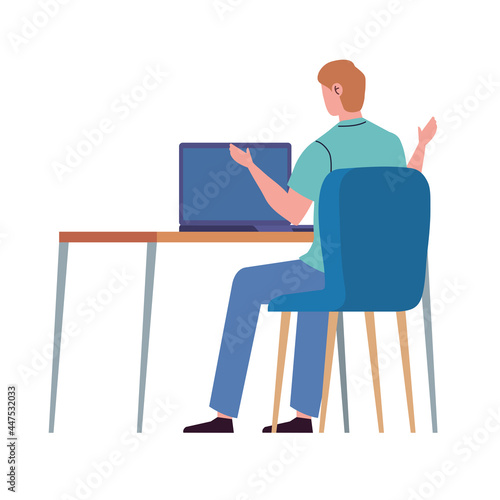 man using desktop computer
