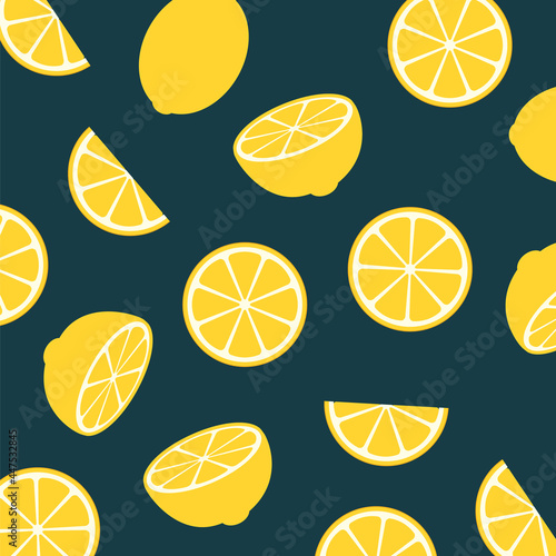 Lemon citrus fruit food summer texture seamless background. Lemon yellow print abstract