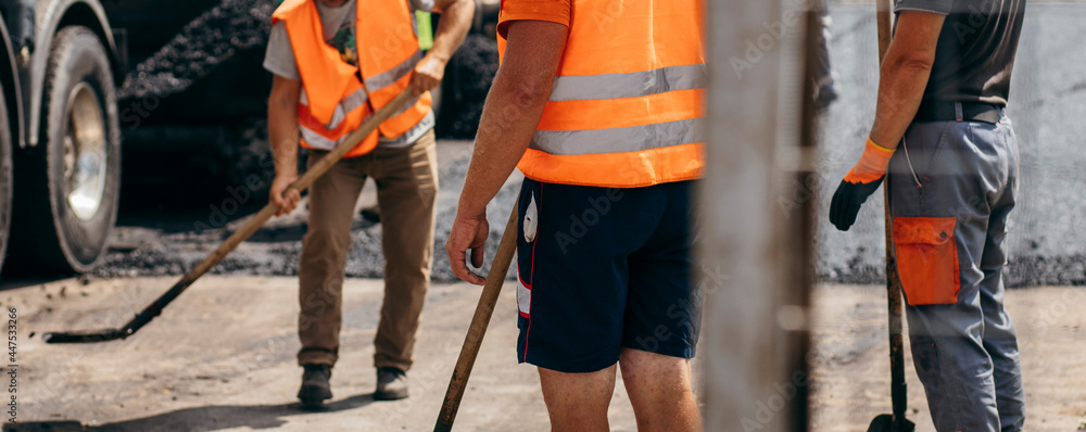 Road service repairs the highway Road service repairs the highway