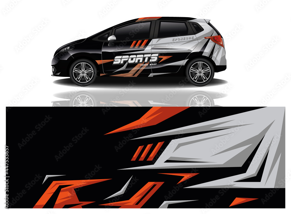 Car decal wrap design vector