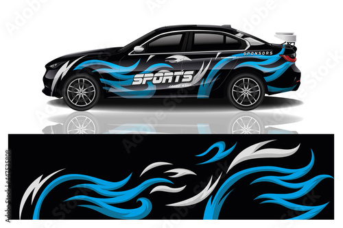 Car decal wrap design vector