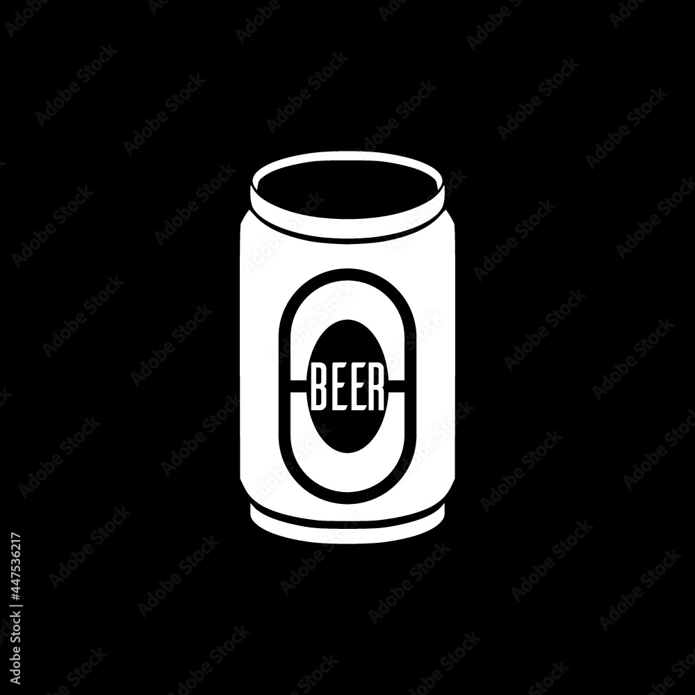 Beer can icon isolated on dark background Beer can icon isolated on dark background