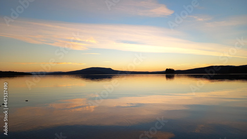 dusk at nordic Swedish lake during summer (Gaddede)