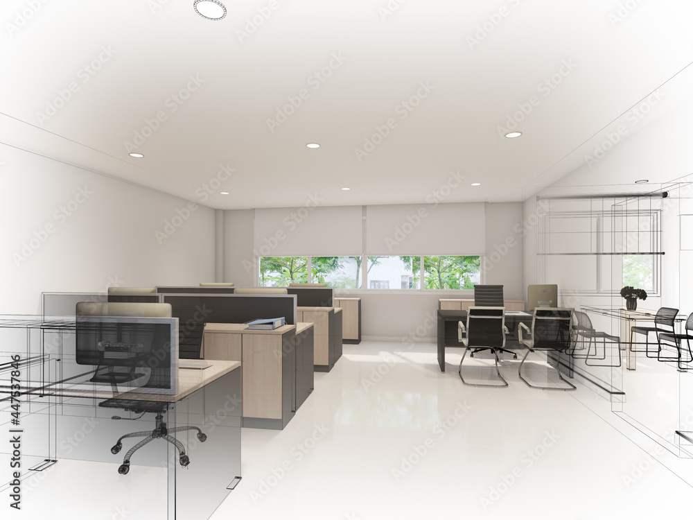 3d rendering of interior office 3d rendering of interior office