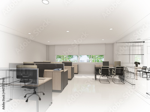 3d rendering of interior office © Suwatchai