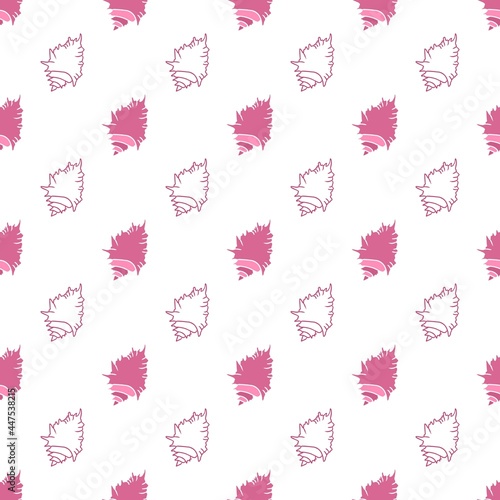 pink and white seashells seamless pattern