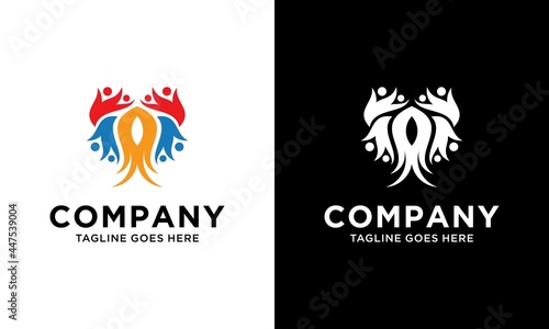 people family together human unity logo vector icon
