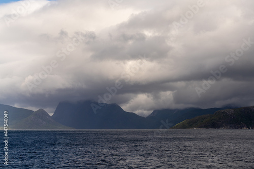 view of the Vesteralen Islands and the Tjeldsund Strait in northern Norway