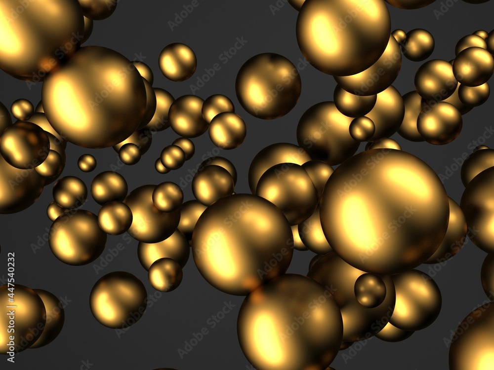 Golden polish spheres ballc design background Golden polish spheres ballc design background