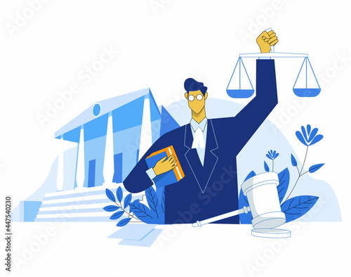 Lawyer education illustration concept vector