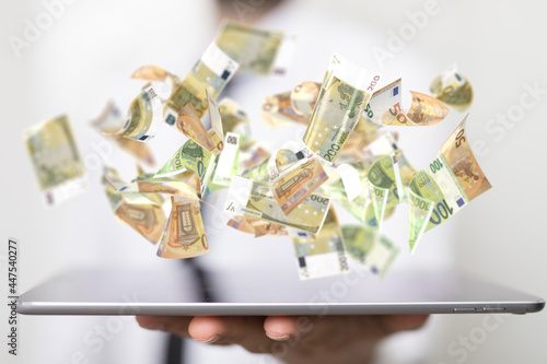 bill euro banknote in hand ...